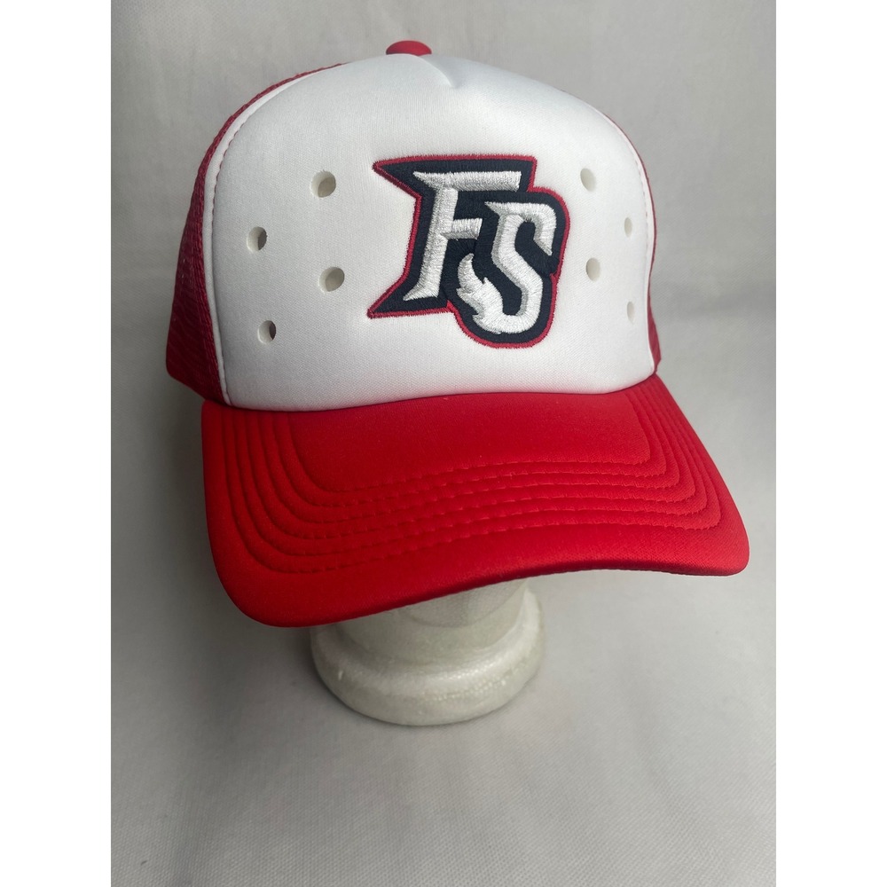 Richmond Flying Squirrels Swiss Cheese Hat Adjustable OSFM White Red Mouse Cap